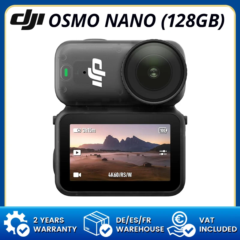 DJI OSMO NANO (128GB) Sport-Action-Videokameras der nächsten Generation mit 1/1.3 Sensor, 4K POV-Kamera für Vlogging, Live-Übertragung und Fernsteuerung