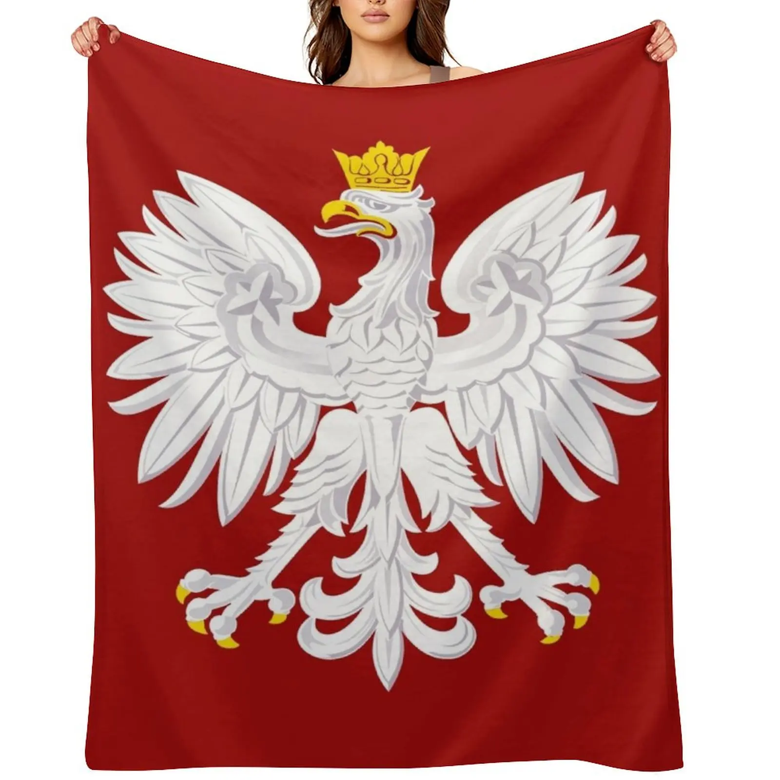 

Polish Eagle Throw Blanket Soft Plush Plaid Sofa Throw For Decorative Sofa Thermals For Travel Blankets