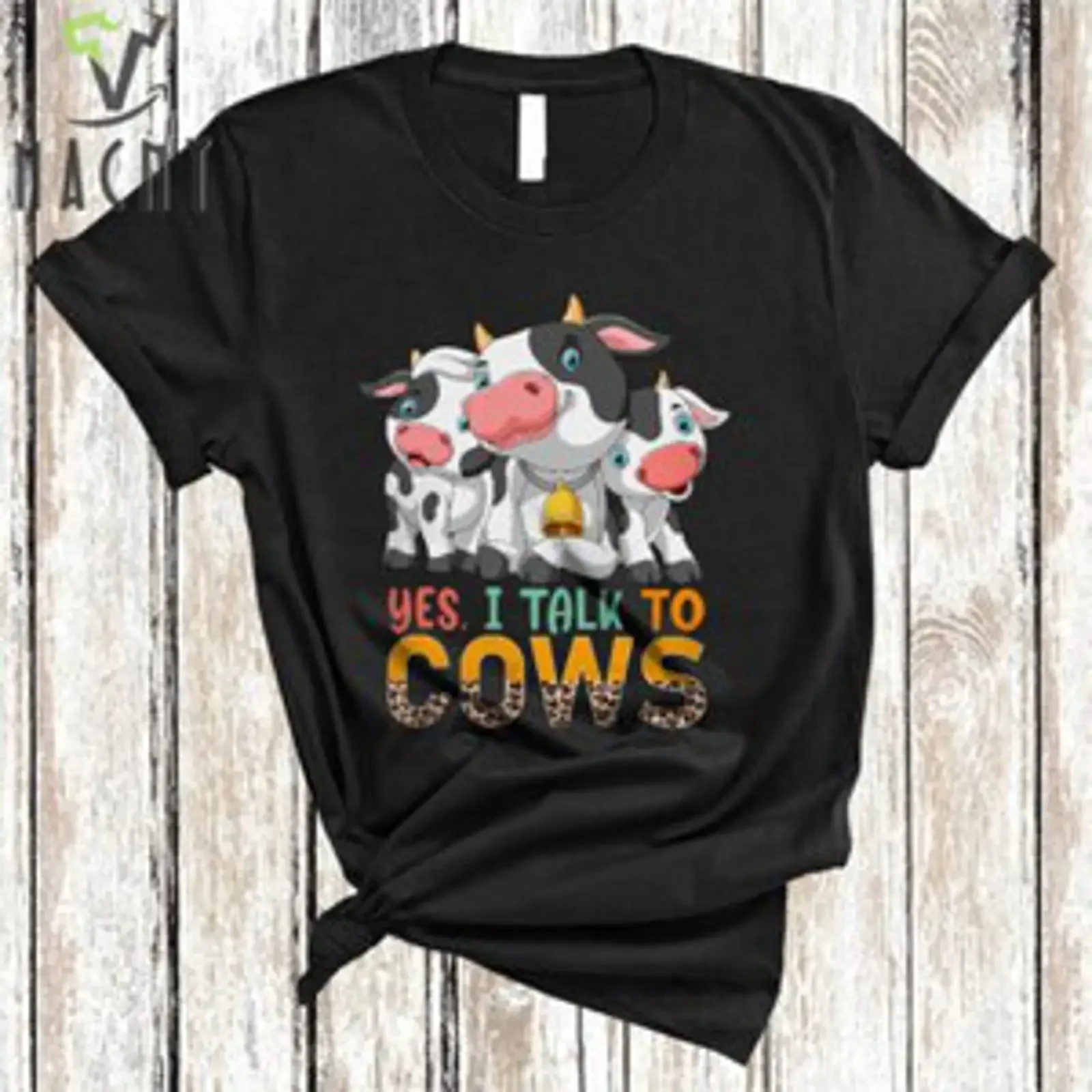 Yes I Talk To Cows Funny Cute Leopard Cow Farm Animal Farmer Family T Shirt Mug vintage Washed Slightly fashion Soft Stretched