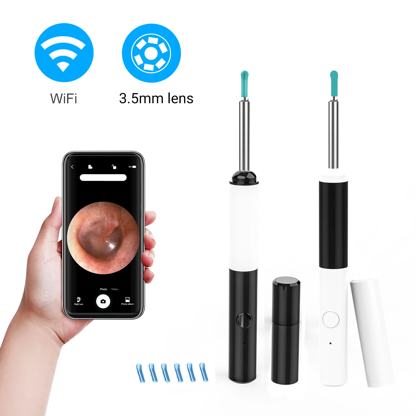 

DDCAMERA Wireless Smart Ear Cleaning Endoscope Visual Ear Cleaner Wax Removal Camera Health Care iOS Android