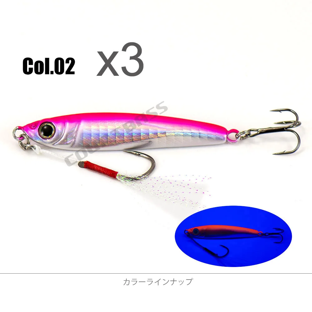 COUNTBASS 3PCS 15G 25G 35G 45G 65G Sniper Metallguss Pesca Jigging Köder UV Farbe, Angelvorrichtungen mit Hilfshaken – Detail 11