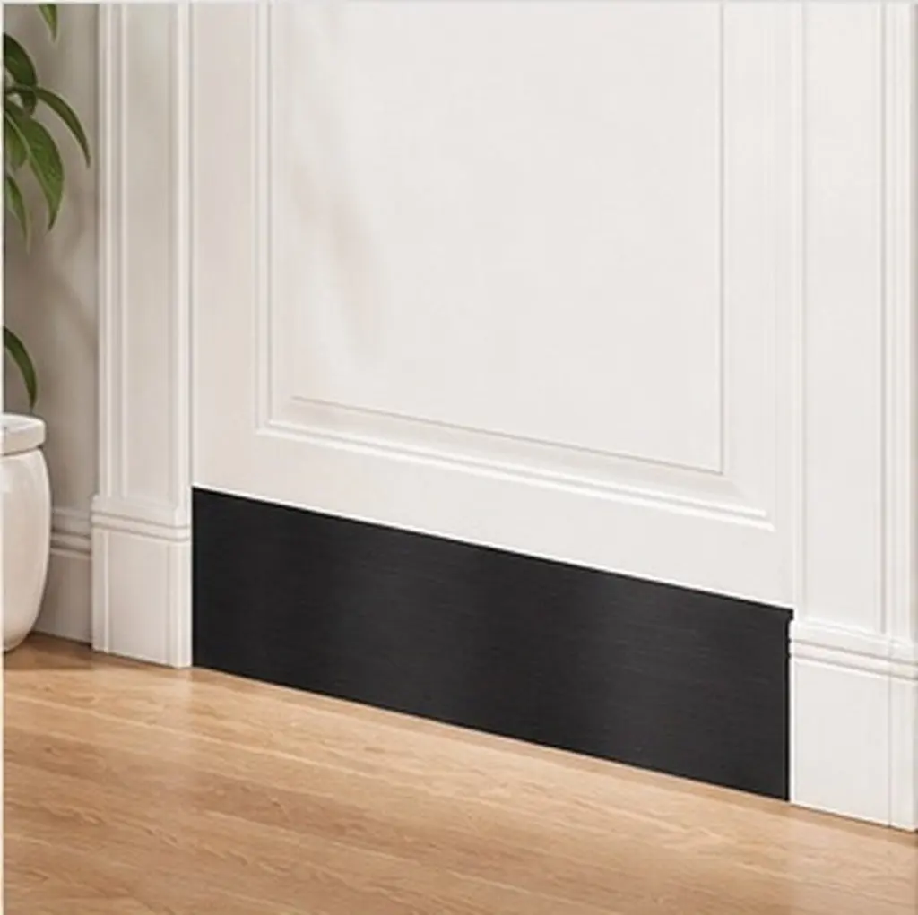 Self Adhesive Stainless Steel Door Kick Plate 39.37 X 3.94 Peel Stick Anti-Kick Protector Metal Door Bottom Guard Interior