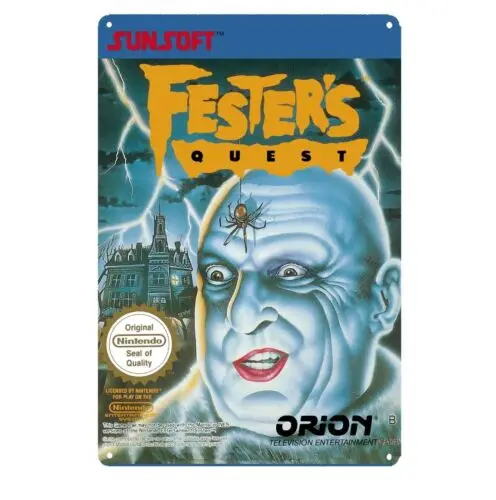 Fester's Quest Nes Retro Video Game Metal Poster Placa de Metal 20*30cm-Alumínio