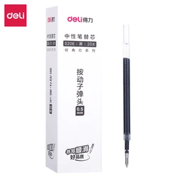 Deli 20pcs 0.5mm Black Blue Red Ink Gel Pen Refill School Supplies Office Pen Suitable For Gel Pen Refill Replacement Stationery