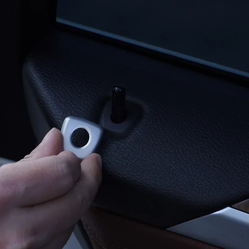 

For BMW X5 E70 X6 E71 2008-2013 Stainless Steel Silver Car Door Lock Cover Trim Stickers Interior Car Accessories