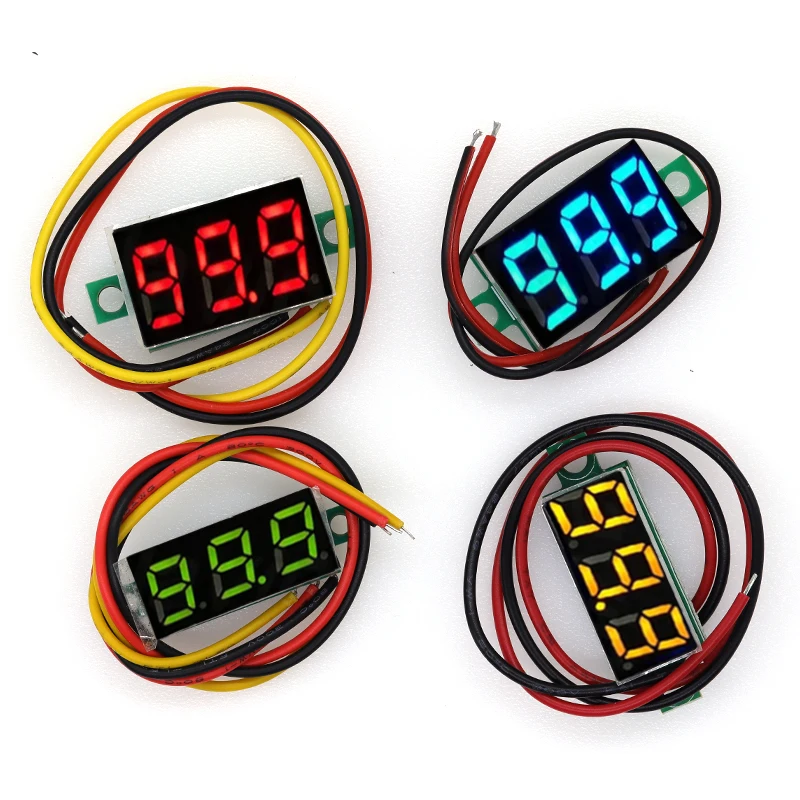 0.28/0.36Inch 2 Draad 0-30V / 3 Draads Dc 0V-100V Digitale voltmeter Led Display Mini 2/3 Draden Voltage Meter Ammeter Hoge Nauwkeurigheid