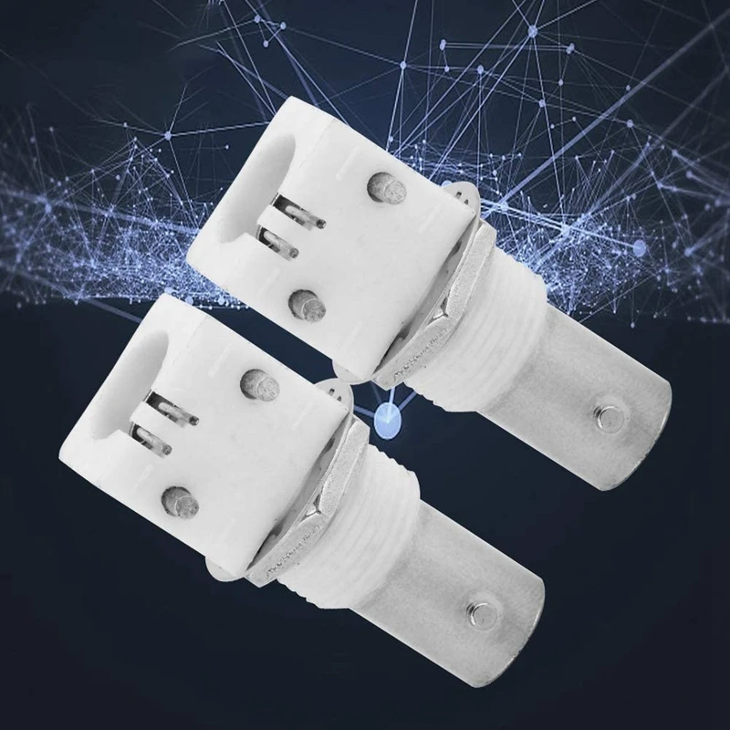 Adaptador branco para sistemas CCTV, placa de conexão, montagem PCB, 90 graus, 2P, BNCQ9, 10 pcs