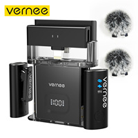 vernee V10 Wireless Lavalier Microphone 60M Noise Cancellation Vlog Short Video Recording Mini Mic for iPhone/Android/iPad/PC