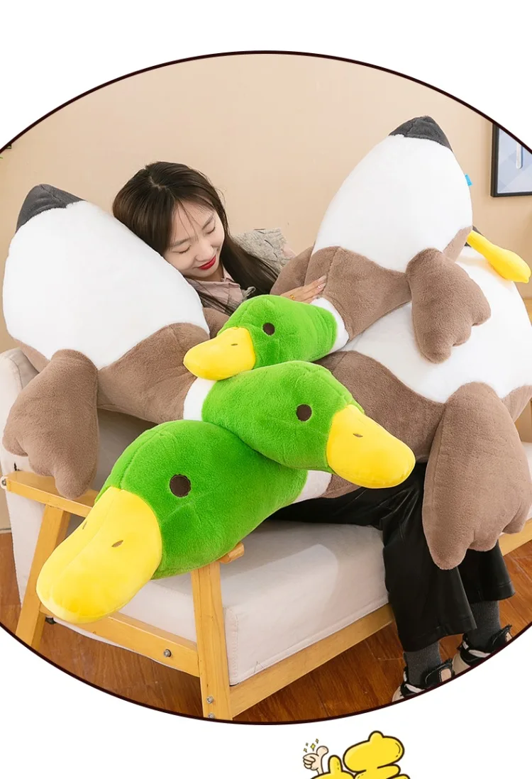 70-115 cm Kawaii Riesige Ente Plüschtier Nette Große Gans Stofftier Weiche Puppe Sofa Schlafkissen Kinder Nettes Geschenk Zimmer Dekor – Detail 18