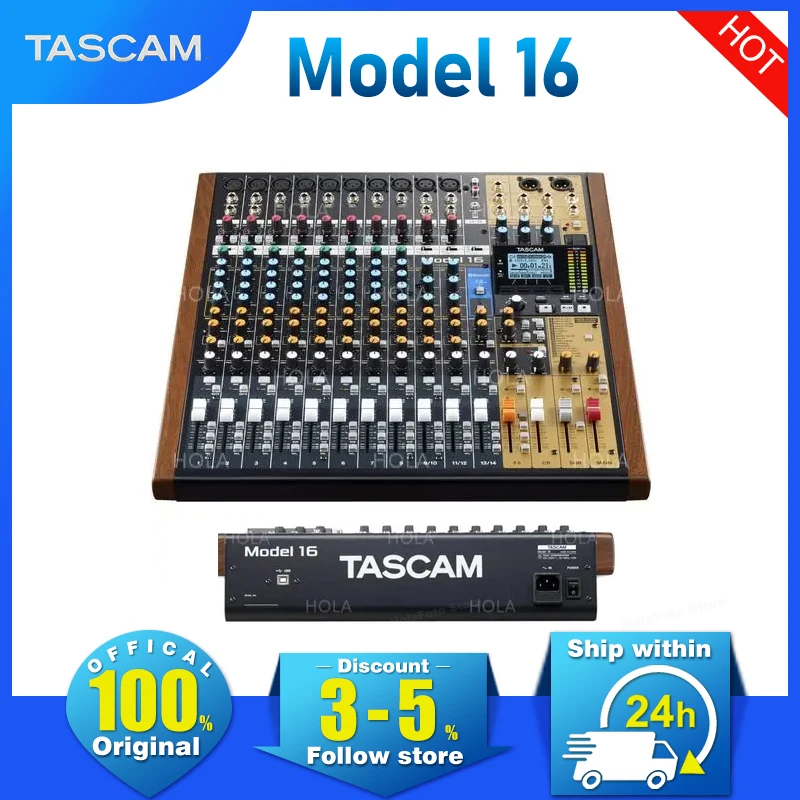 TASCAM Model 16 Hybrid 14-Channel Mixer, Multitrack Recorder, and USB Audio Interface