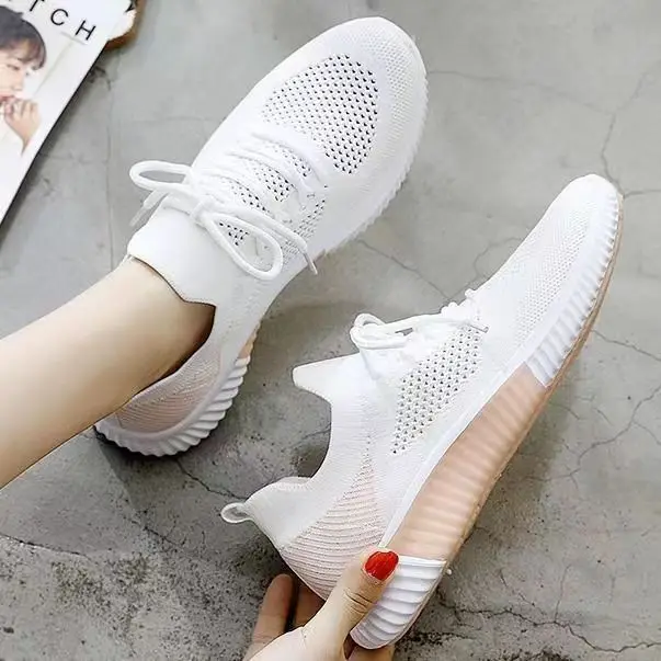 кроссовки мужские Summer Womens Shoes Sneakers Flats Sport Footwear Shoes Female Lightweight breathable Outdoor knitting Shoes