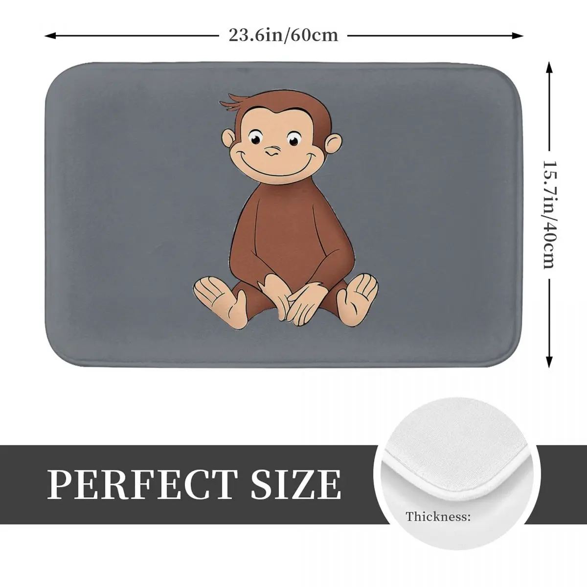 Curious George Doormat Kitchen Entrance Home Floor Mat Anti-slip Carpet Rug for Balcony Footpad Mats