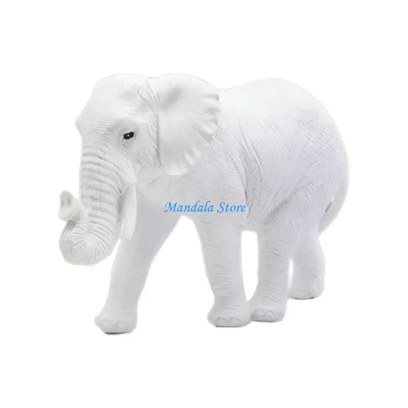 

U2JC Elephant Figurine Resin Elephant Sculpture Artistics Home Decors Luck Animal