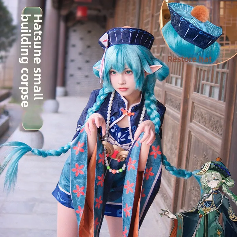 

In Stock Miku Zombie Cosplay Costume Wig Anime Cute Chinese Vampire Costume Dress Helloween Party Outfits for Women