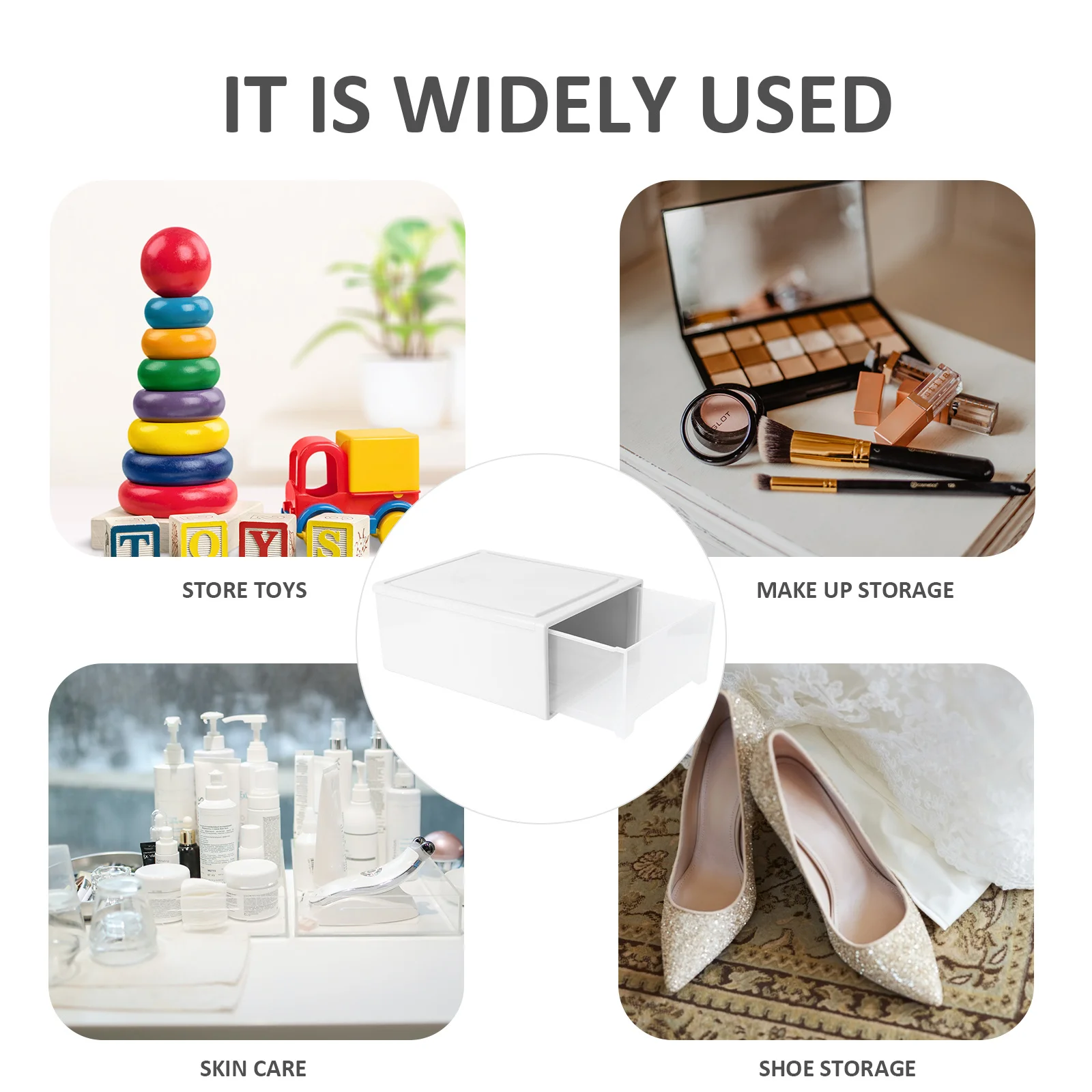 

1Pcs Drawer Storage Box Plastic Large Capacity Clothes Container Home Sundries Organizer Case Storage Box Sundries Container