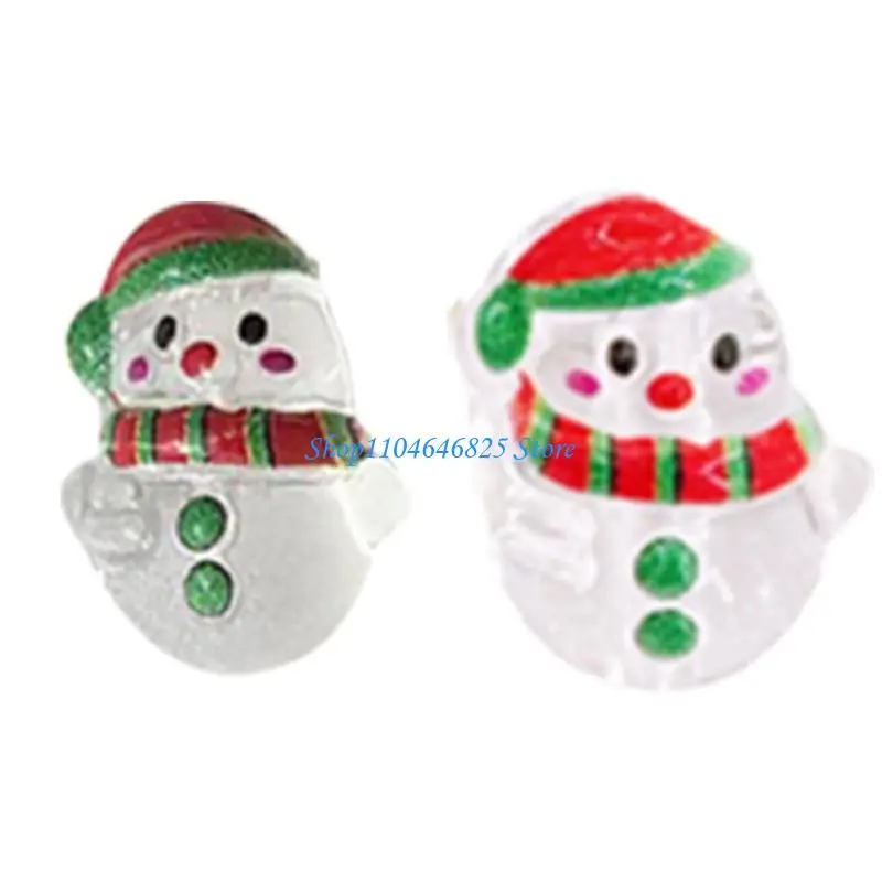 

100Pcs Acrylic Beads 16x20mm Holiday Snowman Beads For Handmade Craft Christmas Decoration Jewelry Crafting Accessories