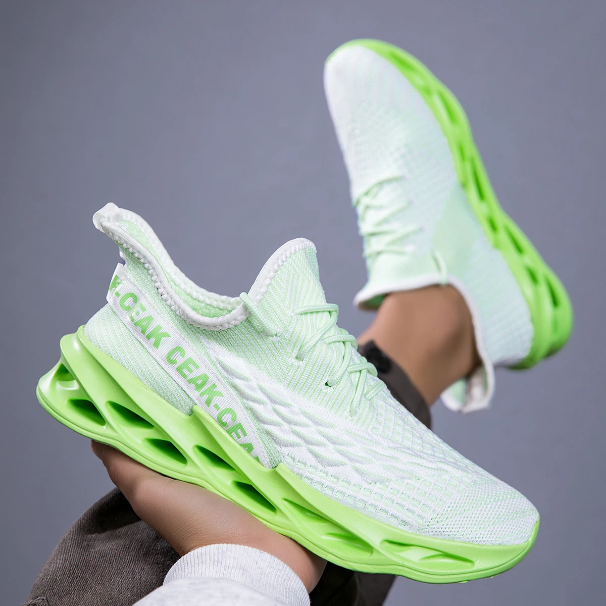 

YRZL Sneakers Men Mesh Breathable Running Sport Shoes Man Light Soft Thick Sole Hole Tennis Shoes Athletic Sneakers Men Shoes
