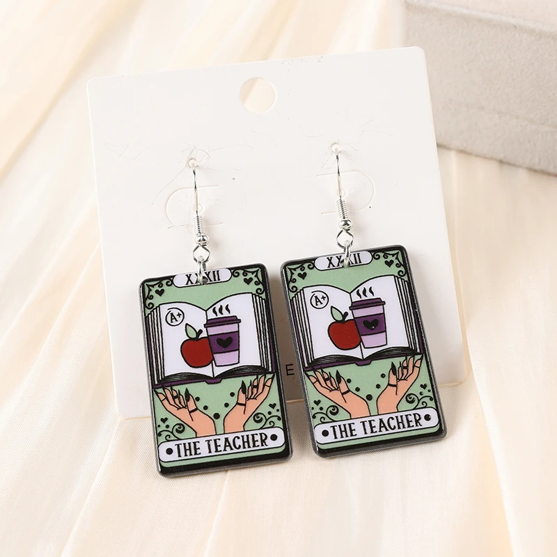 1Pair Reader Tarot Drop Earring  Acrylic Spicy For Woman Girl Holiday Birthday Gift image 4