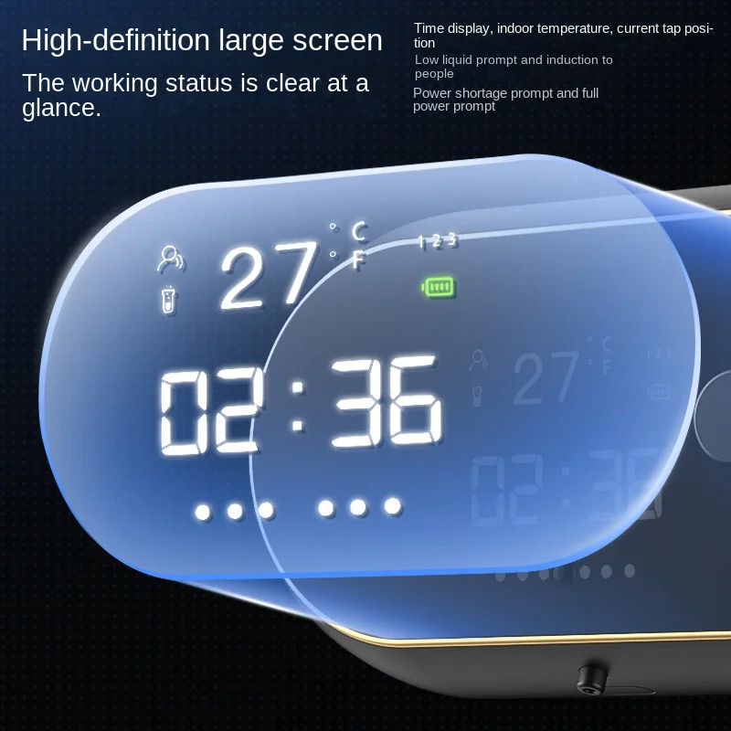 USB Charge Automatic Foam Soap Dispenser Touchless Sensor Liquid Foam Machine Time Temperature Display Wall Mount Hand Sanitizer