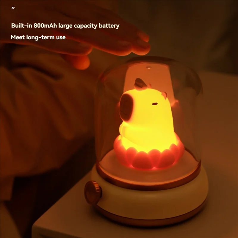 LICE-Good Luck Lotus Capybara Lamp Creative Cartoon Capibala Night Light Girl Birthday Gift Night Light