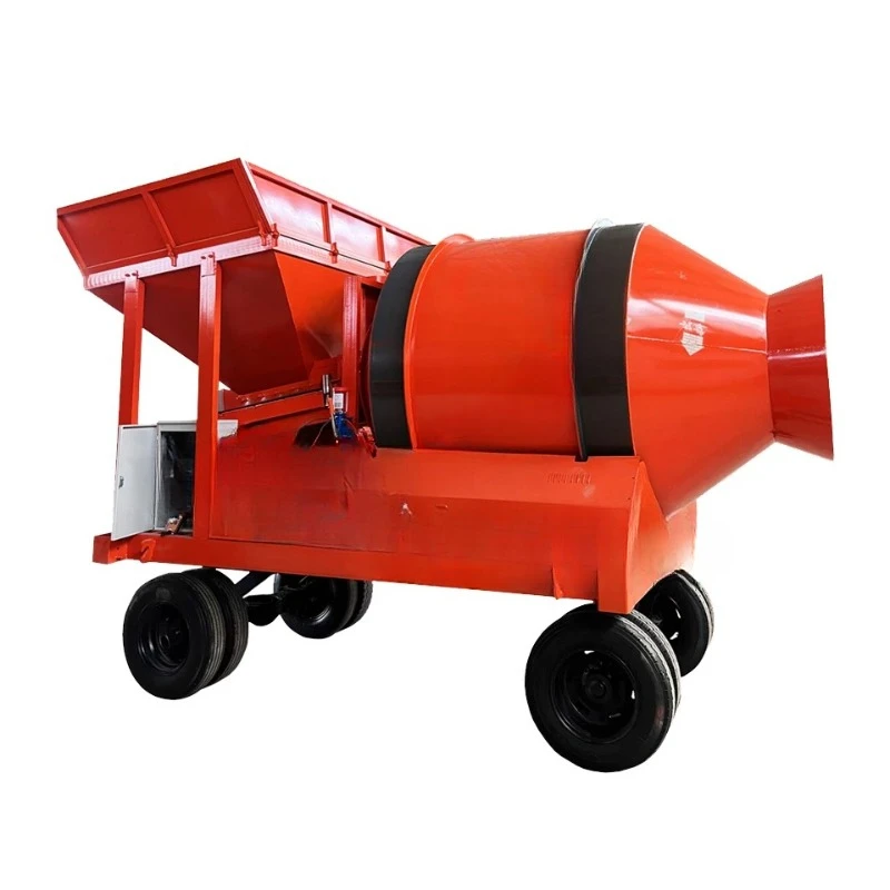 Concrete drum mixer, fixed bucket drum type