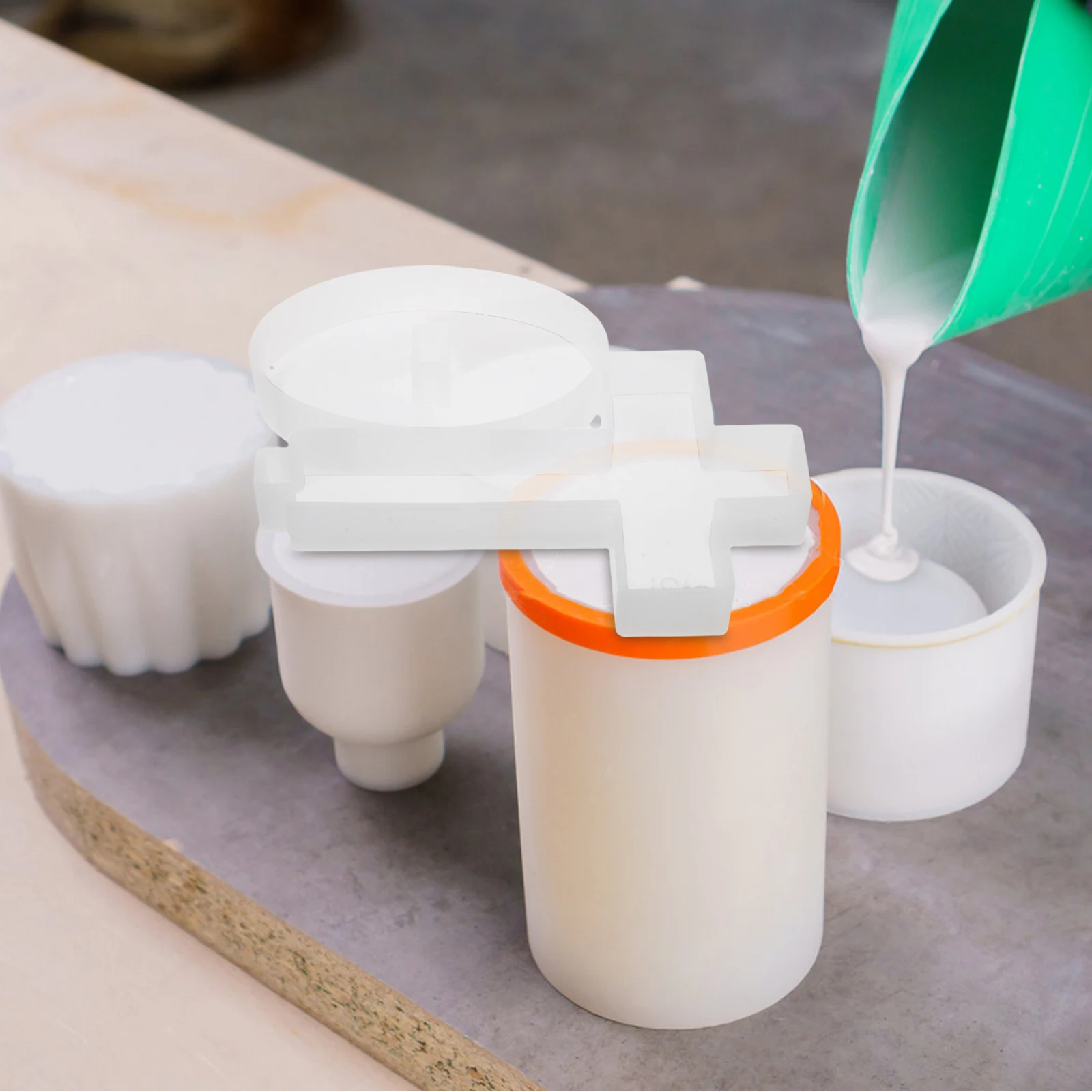 

1 set 1 Set Large Cross Shape Plaster Mold Silicone Diy Aromatherapy Craft Kit For Resin Cement Candles Soap Decor Home Projects