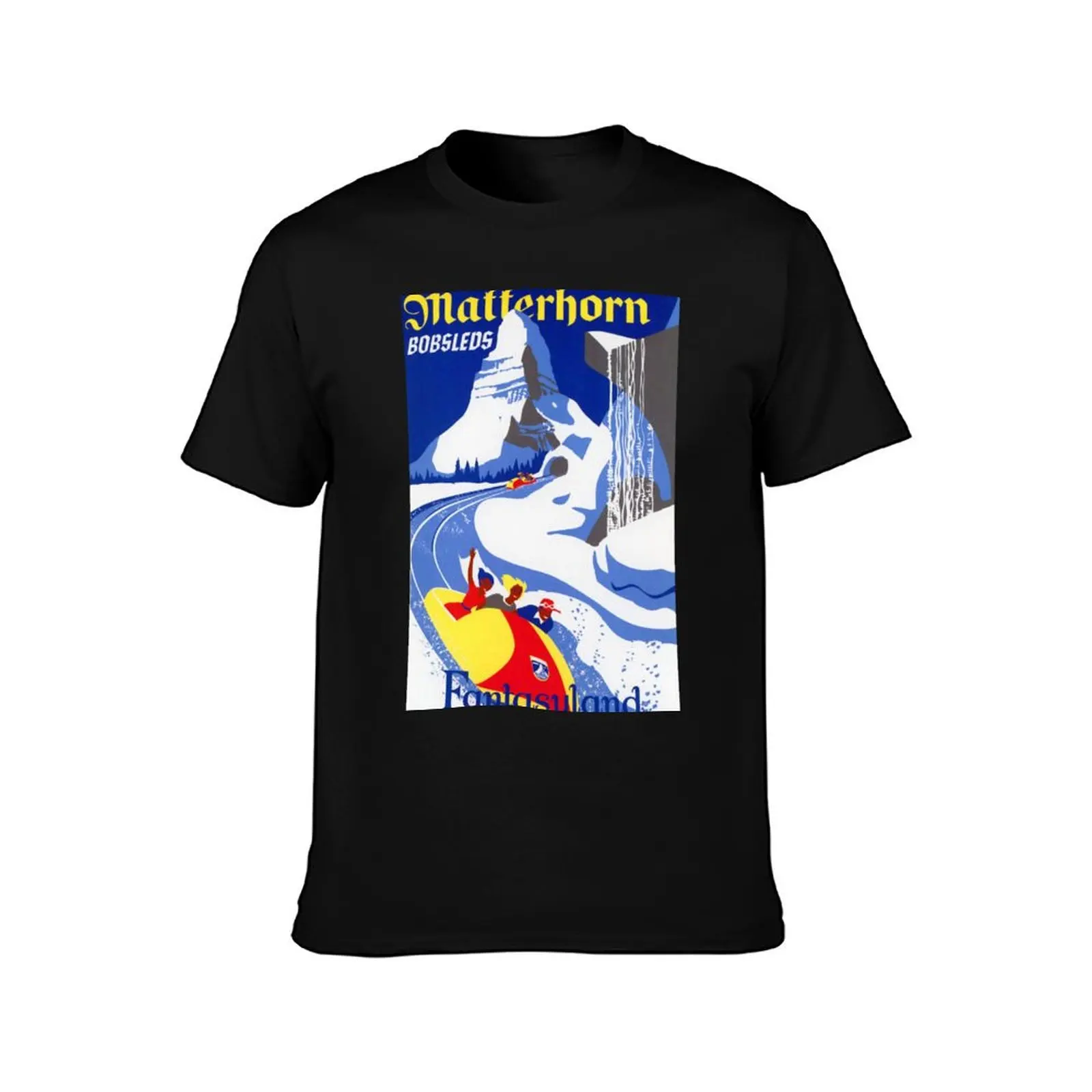 Matterhorn Bobsled Ride 1959 T-Shirt Basic Solid Color Short Sleeve Cotton Top