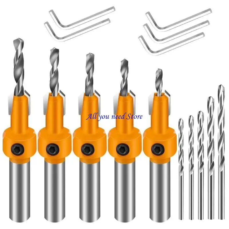 Conjunto broca contraste K9FB, 5pcs Bit broca broca 5pcs bit hexágoa