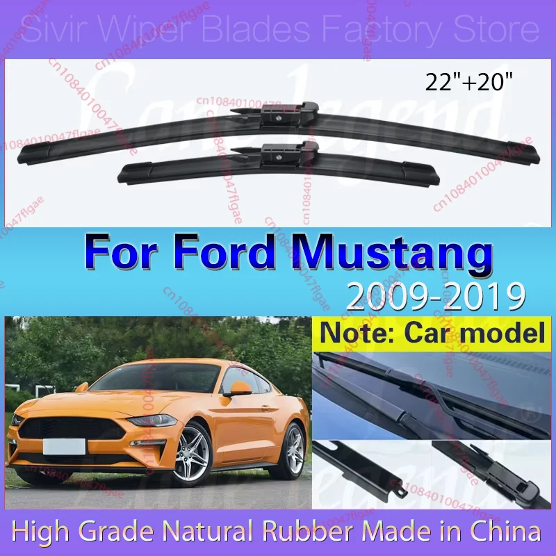 

Front Wiper Blades For Ford Mustang 2009 - 2019 2018 Windshield Windscreen Clean Window Car Rain Brush 22"+20" Car Accessories