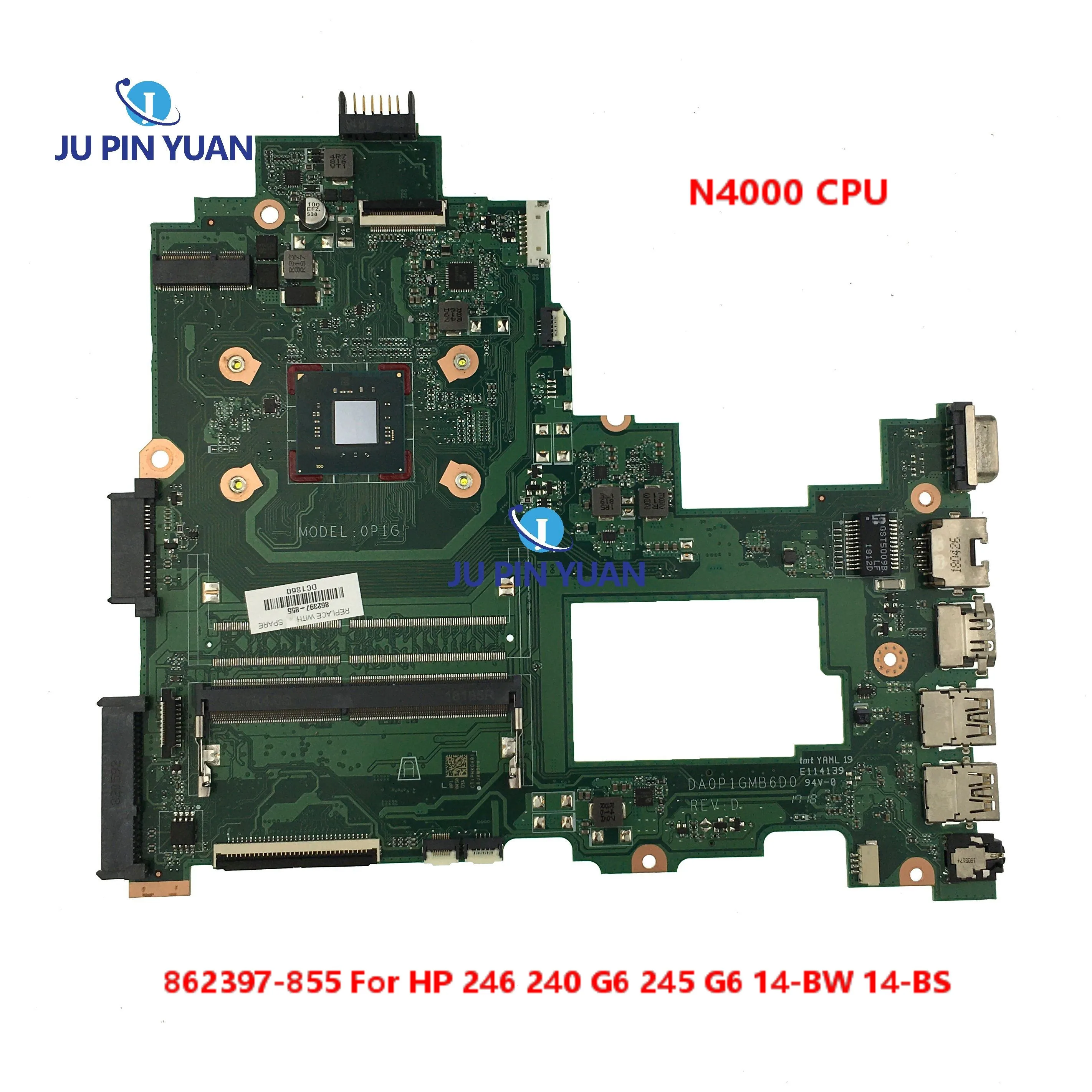 

DA0P1GMB6D0 0P1G DA0P1GMB6D1 862397-855 For HP 246 240 G6 245 G6 14-BW 14-BS Laptop Motherboard L23130-601 L24029-601 L15261-601