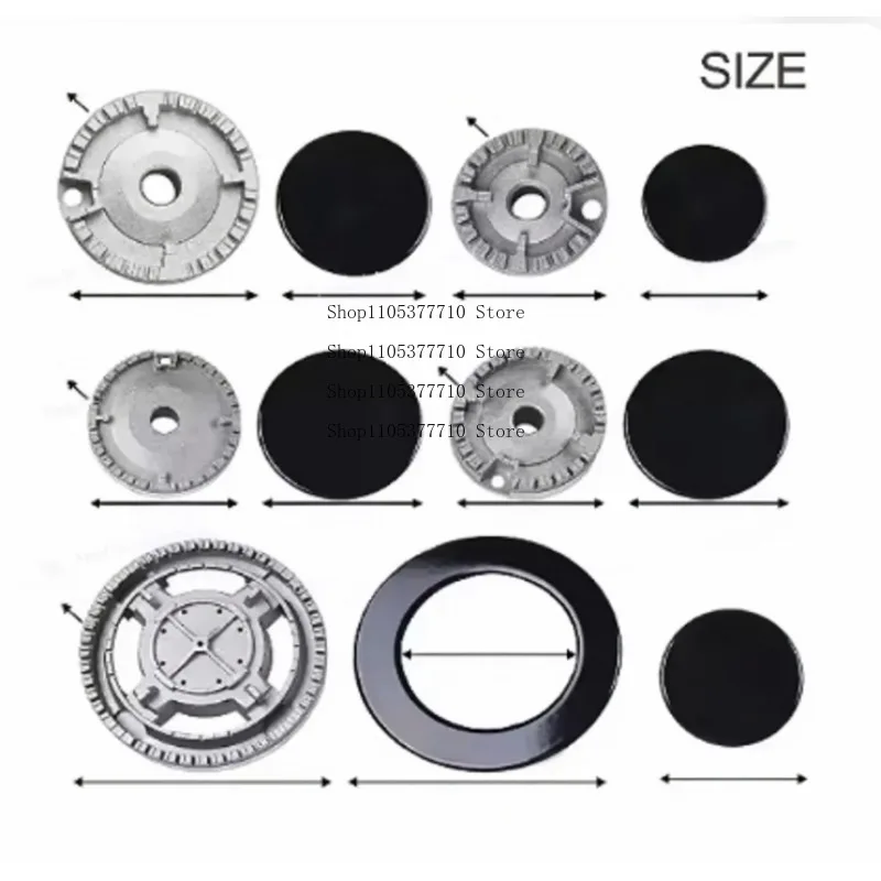 Cooker Hat Set for Oven Gas Hob Burner Crown Flame Surface and Burner Head Replacement for SABAF Stove Handles Lid Kit