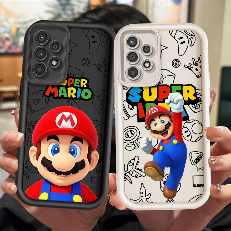 Super M-Marios Comic For Samsung Galaxy A73 A71 A54 A53 A52 A51 A34 A33 A23 A22 Shockproof Soft Eye Ladder Phone Case