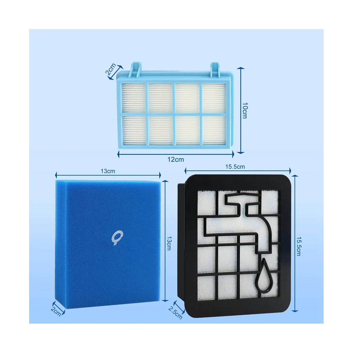 交換用フィルターセットフィリップス対応のパワープロ、コンパクトでアクティブな掃除機、fc8010、fc9331、fc9332、fc9555、fc9556