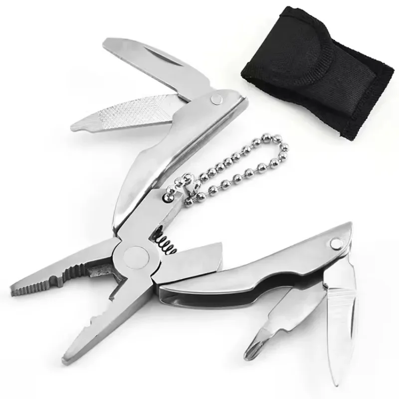 

Portable Stainless Steel Multi - Tool Folding Tool Pliers Knife Screwdriver Keychain