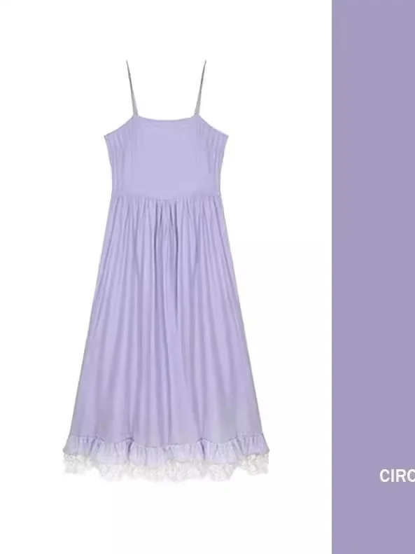 Conjunto de Vestido Longo de Malha Solto de Verão, Estilo Preguiçoso, Vestido com Alças em Camadas, Conjunto de Duas Peças pa...