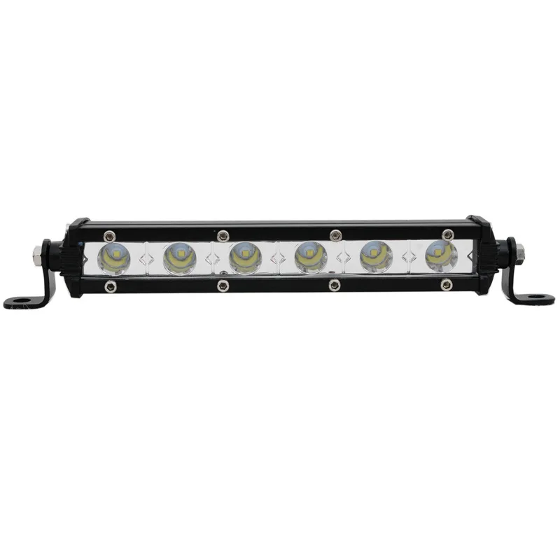 18W Ultra Thin Slim Single Row LED Light Bar 6D Work Light Bar For Offroad Truck Jeep 12V 24V White Amber Lamp