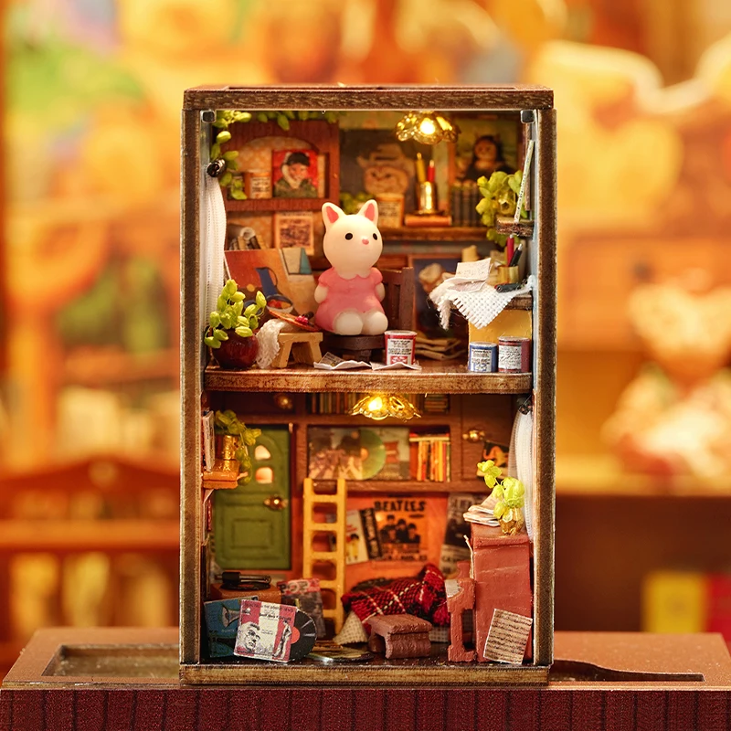 

Cutebee DIY Dollhouse Mini Rabbit Town Casa Wooden Doll House Miniature With Furniture Toys For Adults Birthday Gifts