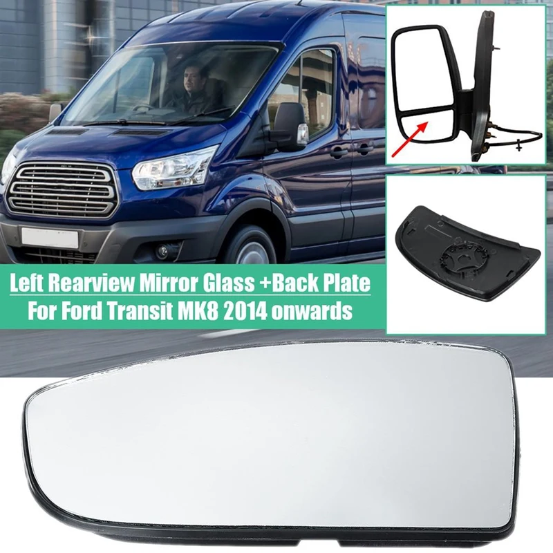 Car Front Lower Door Wing Rear View Mirror Lens Glass For Ford TRANSIT MK8 V363 2014 -2020