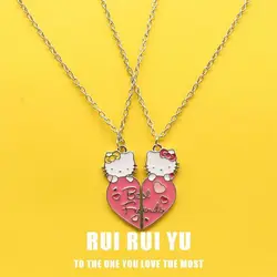 Sanrio Hello Kitty Cute Cartoon Student Kawaii Sweet Creative Fashion Versatile Accessories Couple Best Friend Color Necklace