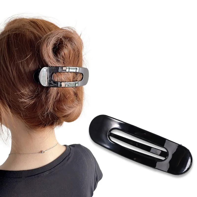 

1 шт. Минималистичная овальная заколка для волос для женщин, очаровательный элегантный дизайн, модный аксессуар без следов, стильный головной убор для девушек, для повседневных и кэжуал образов