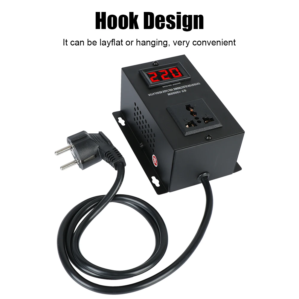 SCR AC 220V 10000W Dimmer Thermostat Controller Dimming Temperature Speed Adjust Electronic Voltage Regulator