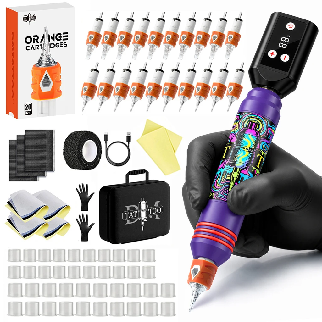 Tattoo Kit DM Tattoo Pen Kit For Permanent Makeup Tattoo Machine Kit Good Quality Tattoo Power Supply Tattoo Gun