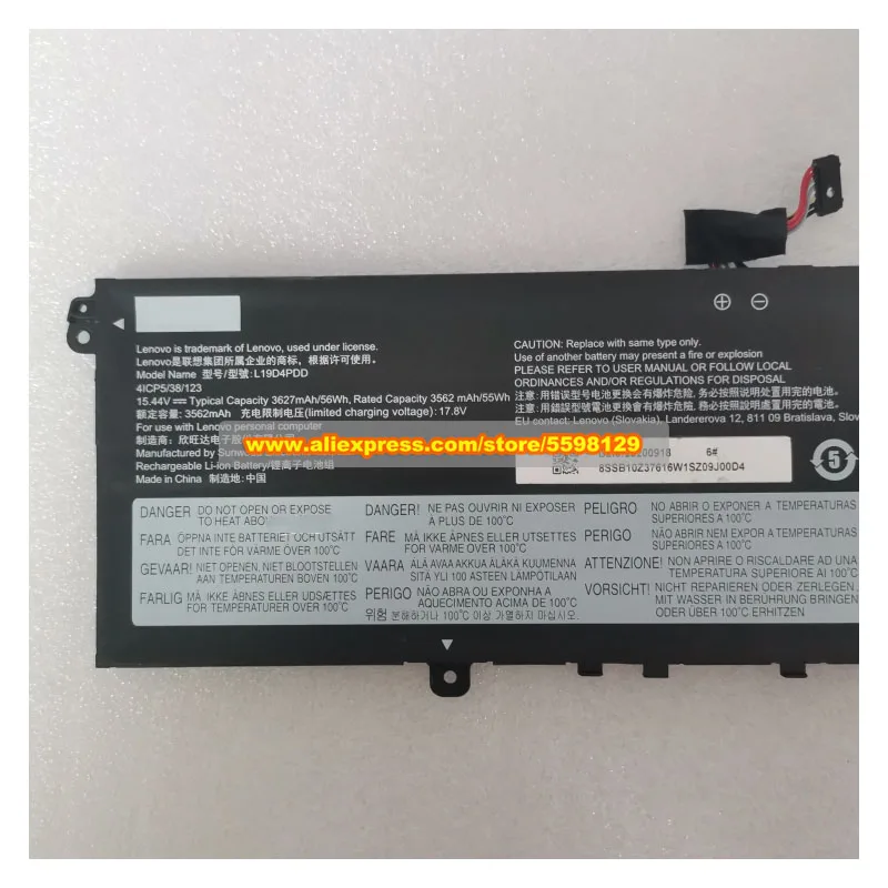 Genuine 15.44V 56Wh L19D4PDD Battery L19M4PDD L19C4PDD L19L4PDD For Lenovo ThinkBook 13s G2 ITL-20V9 G3 ACN 20YA 14s G2 ITL-20VA