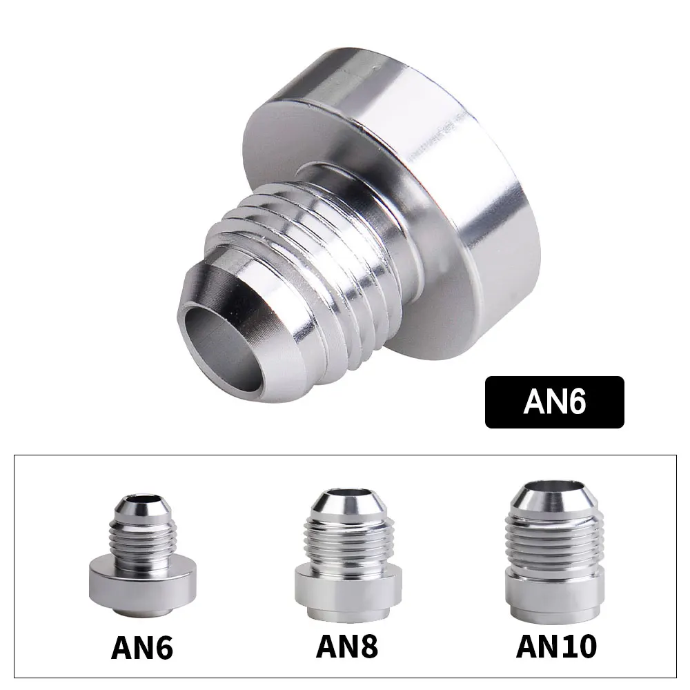 Aluminum AN6 AN8 AN10 Straight Male Weld Fitting Adapter Weld Bung Nitrous Hose Fitting Oil Tank Oil Cooler