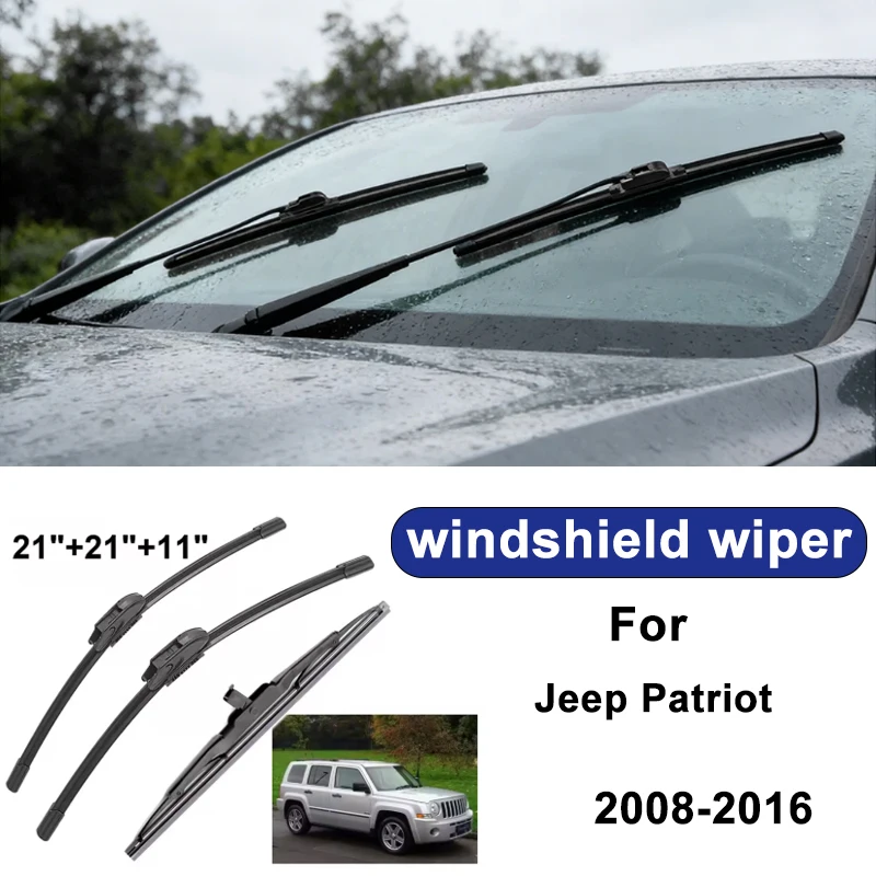 

For Jeep Patriot 2008-2016 car windshield front/rear wipers, silent wiper blades,car blade brush accessories