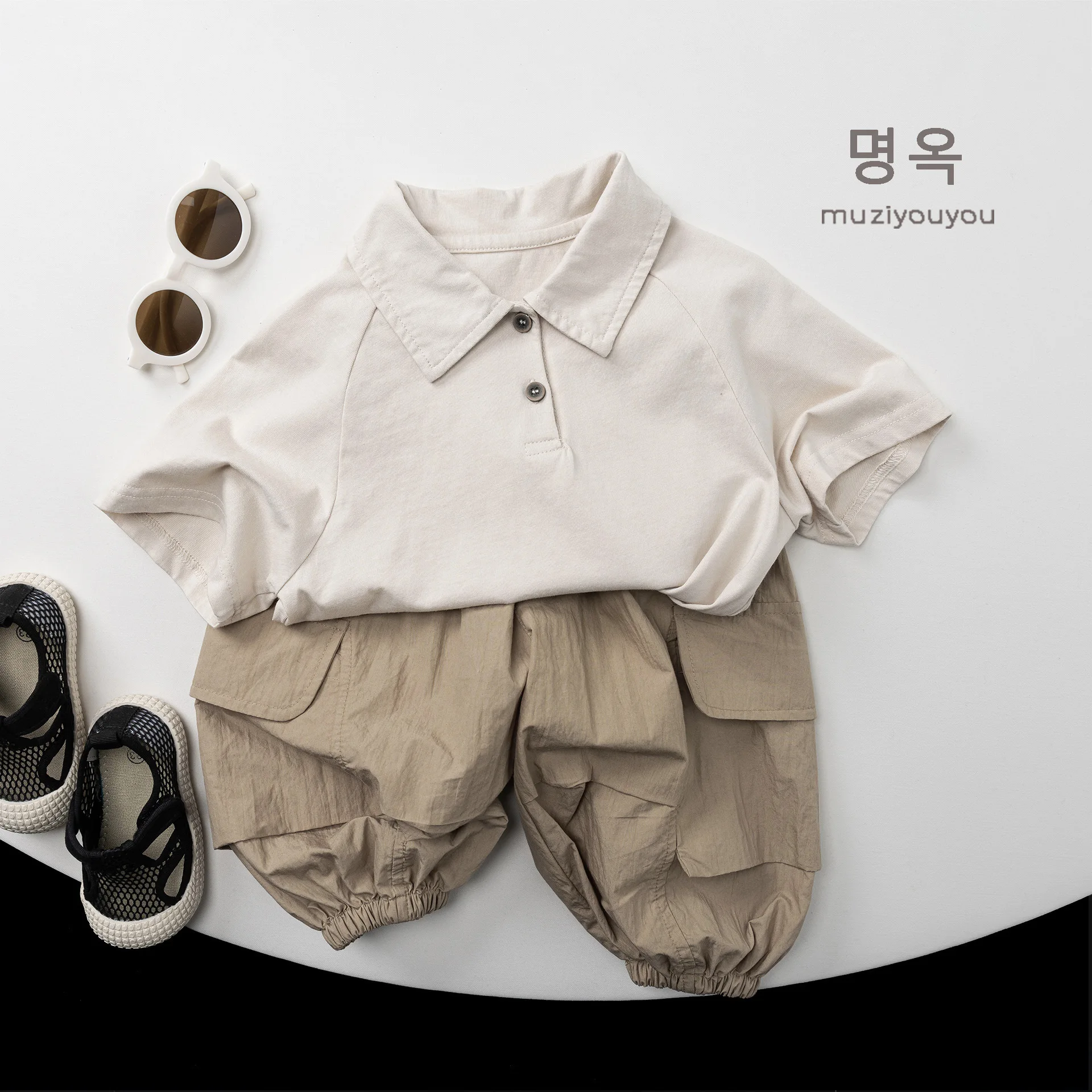 2026 Summer New Children Short Sleeve Lapel Polo Shirts Boys Girls Casual Striped T Shirts Cotton Baby Loose Tops Kids Clothes
