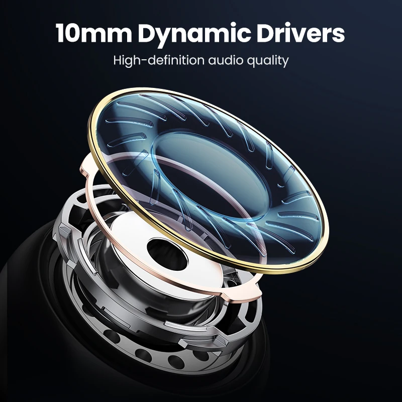 Наушники-вкладыши UGREEN USB Type C, проводные наушники с микрофоном, Hi-Fi стерео наушники для 2021 iPad Pro Samsung Galaxy S21 Google Pixel 5