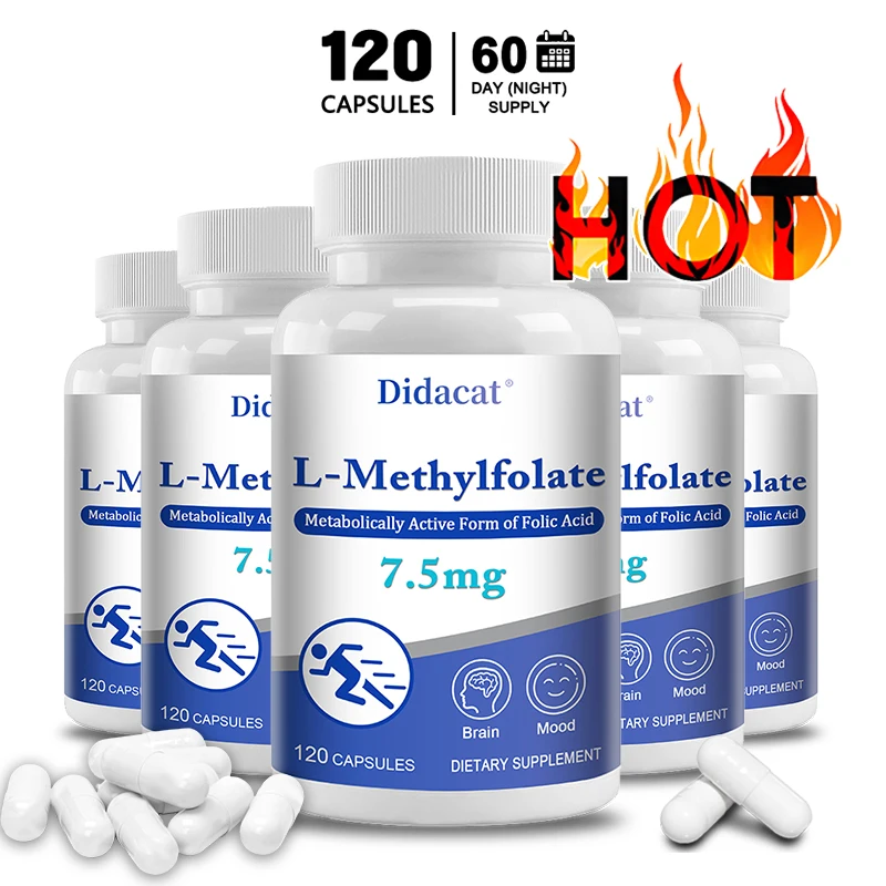 L-Methylfolate 7.5 Mg 120 Capsules Maximum Potency Optimized & Activated Non-GMO Gluten-Free Methylfolate Supports Brain & Mood