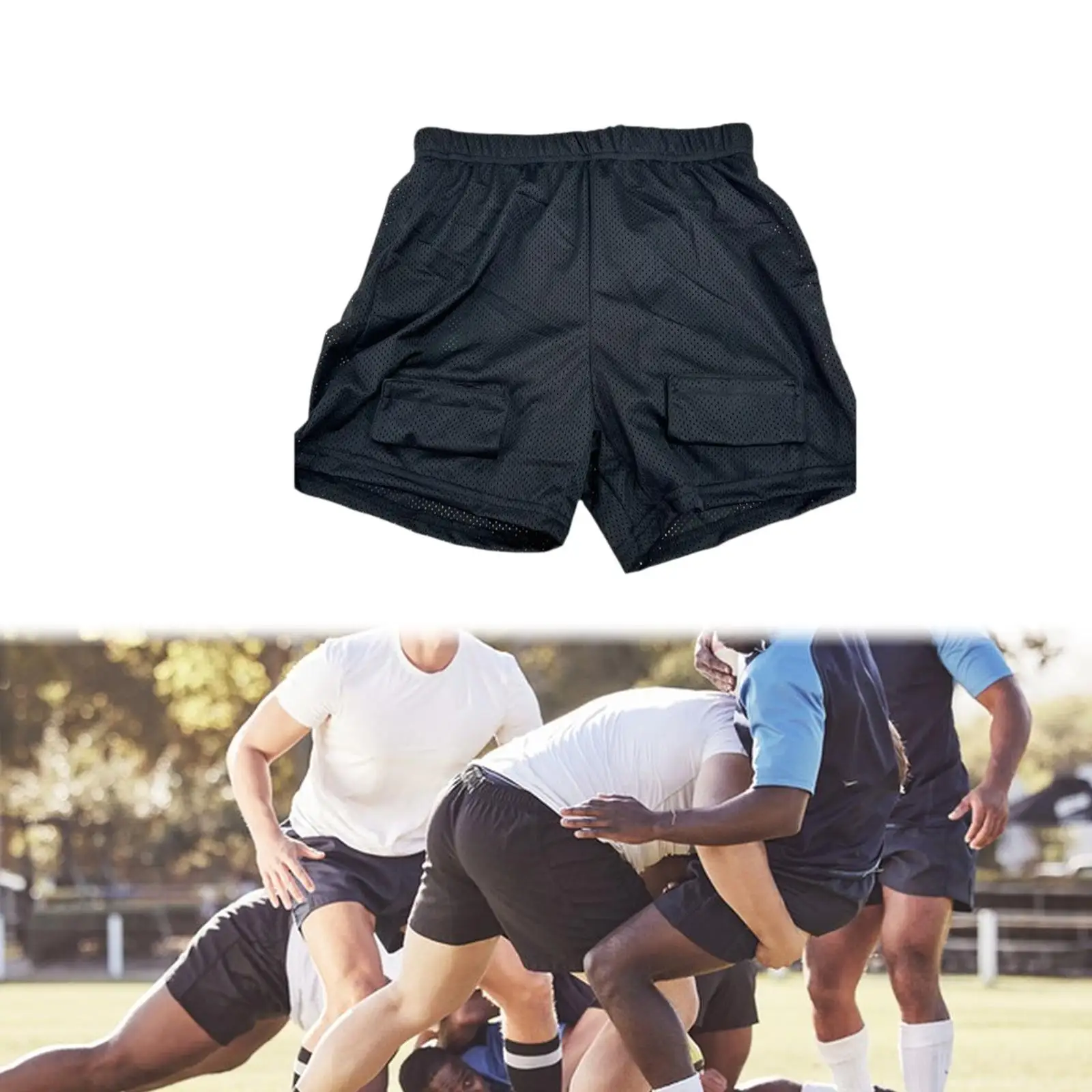 

Men Loose Hockey Shorts Supporter Elastic Protection Equipment Jock Pants for Hockey Players Football Baseball Soccer