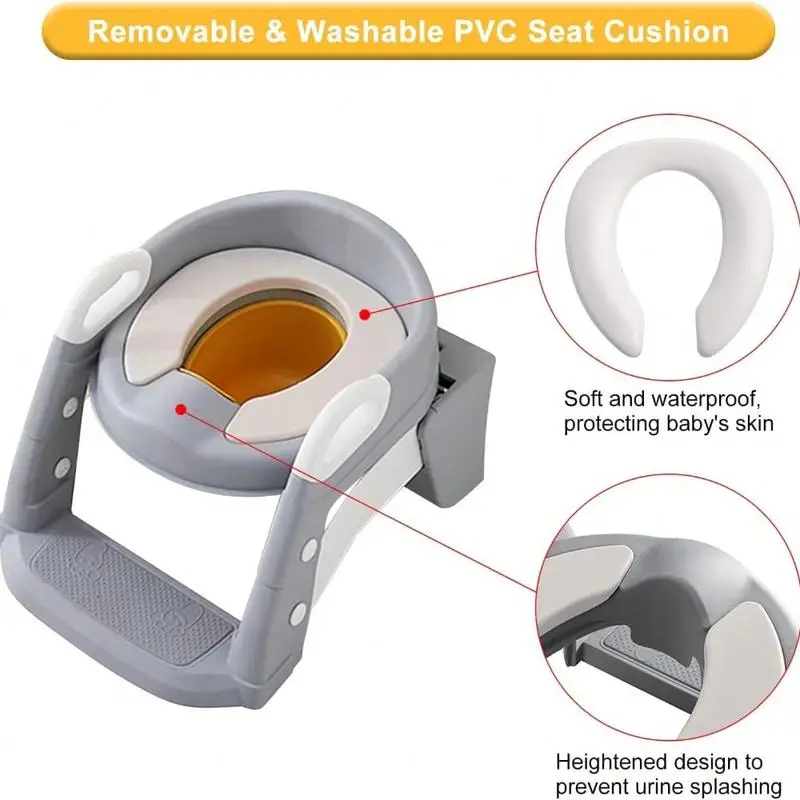 مقعد تدريب مرحاض الأطفال السميك 2 في 1 لحديثي الولادة من الأولاد والبنات، قعادة للأطفال الصغار مع سلم البراز وواقي من الرذاذ كهدية للأطفال